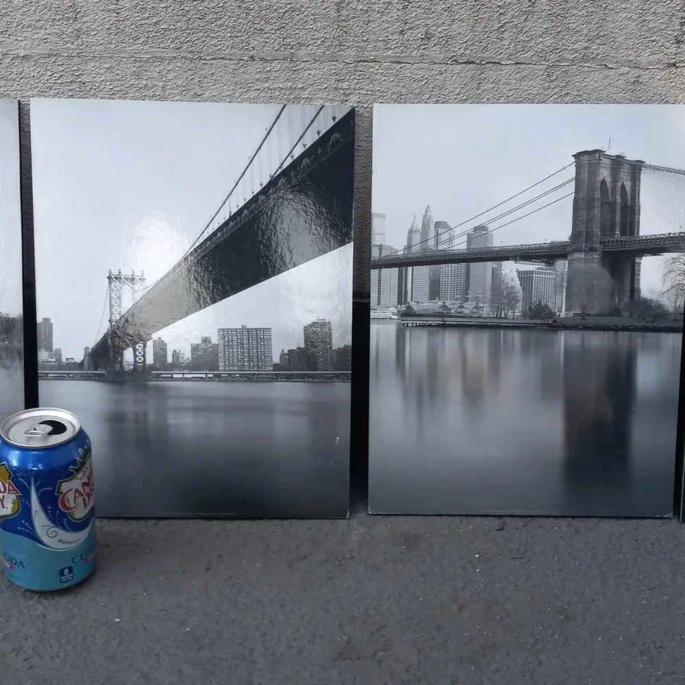 IKEA Gronby 4X Photographic Wall Art Panals New York City Bridges